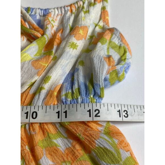 Billabong Women's White Floral Spaghetti Strap Keyhole Neck Sundress Size Small - Picture 7 of 9